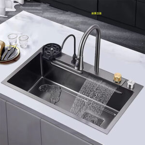 Single Bowl Faucet Nano Undermount Modern Smart Multifunction Kitchen Sink Four Square Dishwasher