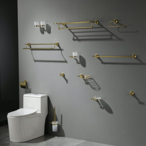 Luxury Bright Gold Bathroom Accessory Stainless Steel Luxury Gold Toilet Parts Soap Dispenser Paper Towel Holder Bathroom Hotels