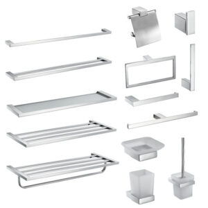 Minimalist Stainless Steel Bathroom Hardware Set Robe Hook Towel Rail Rack Paper Toothbrush Holder Accessory Bathroom Hotels