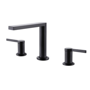 Modern 8'' Widespread 3-Hole Dual Handle Bathroom Faucet Matt Black Finish Brass Wash Faucet