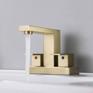 Modern Basin Faucet Mixer Tap Brushed Gold Faucets Mixers Taps 3 Hole Stainless Steel Bathroom Sink Faucet