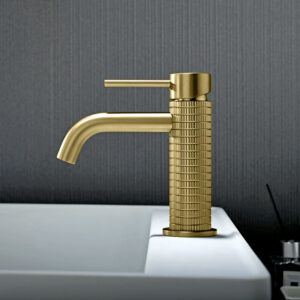 Modern Bathroom Taps Brass Single Lever Brushed Gold Sink Mixer Hot Cold Water Wash Basin Faucets