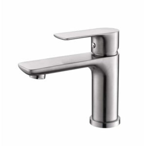 Modern Bathroom Taps Single Hole Deck Mounted Brushed Nickel Brass Wash Faucet Single Lever Hot Cold Water Basin Tap