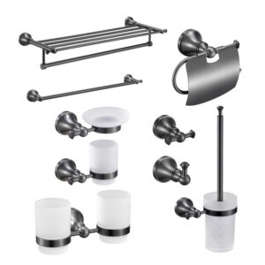 Modern Brass Bath Hardware Set Includes Metal Bathroom Shelf Paper Holders Toilet Brush Holders Robe Hooks for Bathroom Kitchen