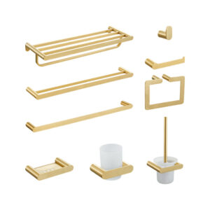 Modern Design Gold Towel Rack Soap Dish Paper Towel Bars Toilet Roll Holder Bathroom Accessories Set