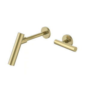 Modern Design Thermostatic Brass Basin Mixer Taps Wall-Mounted Hot Cold Water Golden Brush Bronze Basin Faucet