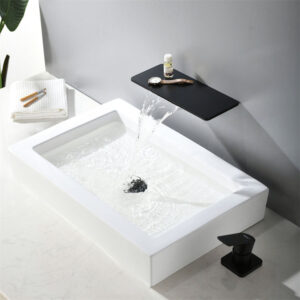 Modern Design Wall-Mounted Matt Black Brass Bathroom Faucet Tap Single Handle Wall Mount Hot Cold Basin Faucet