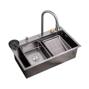 Modern Luxury Stainless Steel Single Bowl Nano Sink with Cup Washer Style Kitchen Sink