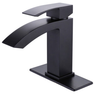 Modern Matt Black Single Hole Brass Basin Faucet Wall-Mounted Hot Cold Water Sink Tap with Ceramic Valve Core