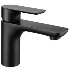 Modern Single Handle Basin Tap Matt Black Brass Thermostatic Hot Cold Water Faucet Single Hole Mount Ceramic Gun Metal Finish