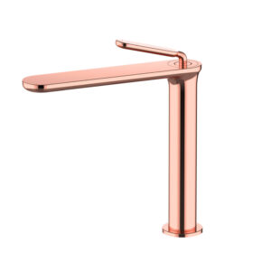Modern Single Handle Rose Gold Bathroom Faucets Solid Brass Copper Finish Hot Cold Wash Basin Taps