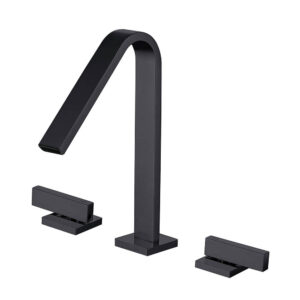 Modern Single-Handle Solid Brass Basin Faucet Chrome Finished Deck Mounted Hot and Cold Bathroom Faucets