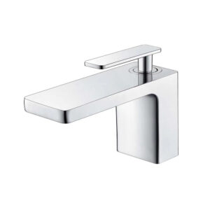 Modern Single-Handle Solid Brass Basin Faucet Chrome Finished Deck Mounted Hot and Cold Bathroom Faucets