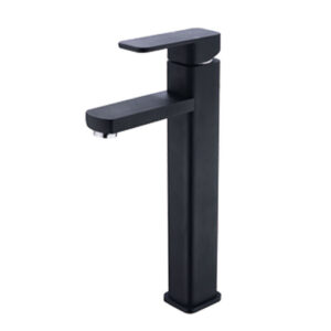 Modern Single-Hole Deck Mounted Thermostatic Faucet Black Finish Brass Bathroom Faucet Ceramic Valve Core Hot Cold Water Tap