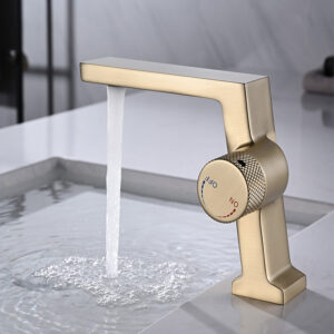 Modern Sink Faucet Bathroom Tap Single Handle Basin Mixer Faucet Brushed Gold Brass Face Basin Faucet