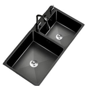 Modern Smart Stainless Steel Kitchen Sink Utility Nano Black Large Undermount Faucet