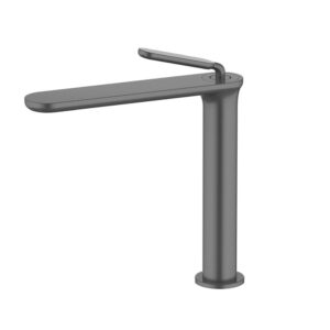 Modern Solid Brass Water Faucet Factory Directly Single Hole Gun Metal Deck Mounted Basin Mixers