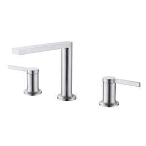 Modern Thermostatic Brass Basin Faucet Deck Mounted Double Handle Bathroom Basin Tap