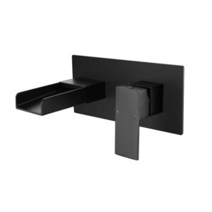 Modern Thermostatic Wall Mounted Matt Black Solid Brass Basin Faucets Factory Directly Basin Tap
