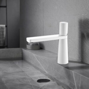 Modern Vanity Faucet Matte White Wash Basin Faucet Single Handle Deck Mounted Brass Bathroom Sink Tap