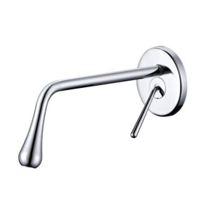 Modern Water Design In-wall Faucet Hot Cold Water Basin Mixer Tap Chrome Brass Wall Mounted Single Handle Wash Basin Faucet