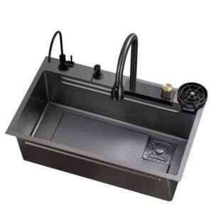 Multifunctional Waterfall 304 Stainless Steel Handmade Large Single Sink Kitchen Sinks