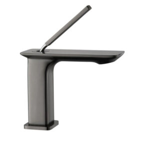 New Arrival Hot Cold Water Supply Gun Metal Finish Bathroom Faucet Deck Mounted Single Hole Brass Basin Faucet