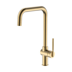 New Design Brushed Gold Bathroom Taps Mixer Wholesale Price Bathroom Brass Faucet Wash Vanity Sink Faucet