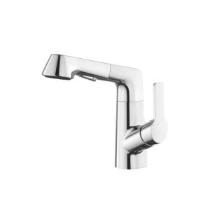 New Design Pullout Outlet Bathroom Tap Mixer High Quality Basin Faucet Chrome Finish Brass Washroom Tap