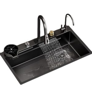 Kitchen Sink Vegetable Basin 304 SS Large Tank Household PVD Vacuum Plated Nano Thick Center Basin