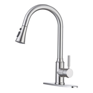 Pull out water tap 304 stainless steel multifunctional brushed hot and cold mixer kitchen sink faucet (8)