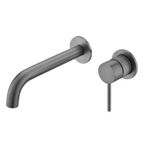 Single Handle Wall Mounted Taps Gun Metal Finished Hot and Cold Basin Mixer Faucets