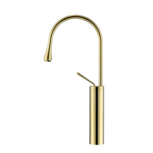 Single Hole Deck Mounted Solid Brass Bathroom Basin Taps Long Neck Hand Wash Basin Faucet