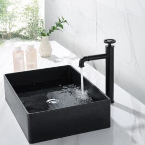 Single Hole Wash Basin Tall Faucet Matte Black Industrial Brass Cold Hot Sink Water Tap Mixer Bathroom Basin Faucet