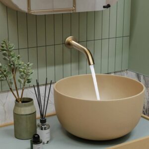 Smart Sensor Tap Basin Mixer Faucet Brushed Gold Single Hole Vanity Faucet Wall Mounted Touchless Bathroom Sink Faucet