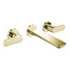 Solid Brass Double-Handle Wall-Mounted Bathroom Basin Faucets Hot and Cold Water Mixer Taps