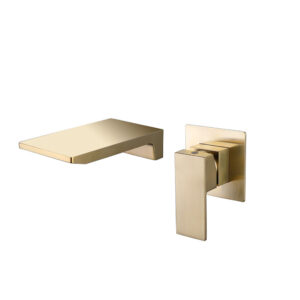 Solid Brass Wall-Mounted Bathroom Basin Mixer Faucets Modern Design Thermostatic Hot Cold Water Tap