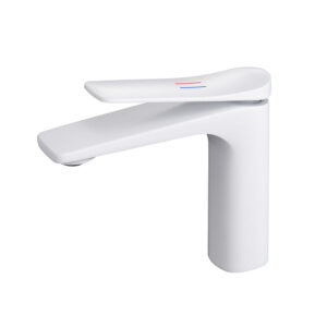 Solid White Brass Single Handle Faucet Thermostatic Deck Mounted Basin Mixer Tap Wall Mounted Bathroom Basin Faucet