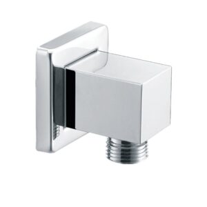 Square Design Wall Mounted Shower Hose Connector Brass Chrome Shower Water Outlet Elbow