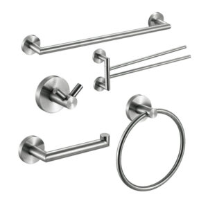 Stainless Steel 304 Circle Washroom Accessories Hotel Bath Hardware Bathroom Accessory Sets Bathroom Towel Rack Set