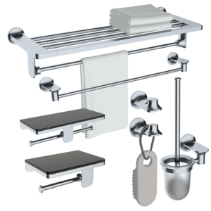 Stainless Steel Chrome Bathroom Hardware Set Wall Mounted Bathroom Accessoires Luxury Set ODO-8104 Series Bathroom Towel Rack