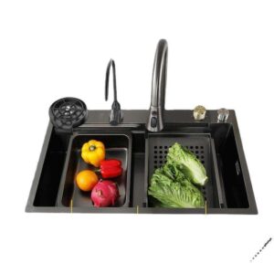 Stainless Steel Large Single Sink Mesh Stain and Scratch Resistant Kitchen Sinks