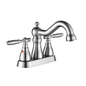 Top Selling Hot Cold Two Handle Water Bathroom Basin Sink Faucet Brass Brushed Nickel Basin Faucet Mixer