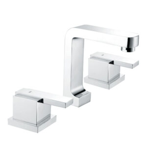 Unique Gun Metal Finish Brass Bathroom Washroom Faucet 3-Hole Deck Mounted Hot Cold Water Tap Single Handle Basin Faucet