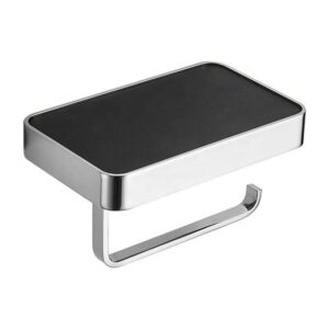 Wall Mount Chrome Toilet Paper and Phone Holder Rectangle Paper Towel Holder