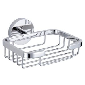 Wall Mounted Round Chrome 304 Stainless Steel Soap Basket Soap Holder for Bathroom Hotel