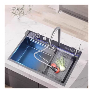 Whale Flying Rain Waterfall Kitchen Sink with Pull-Out Faucet Home Sink