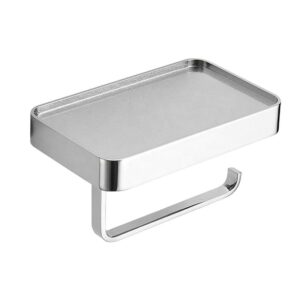 Wholesale Alloy Chrome Square Toilet Paper Holder With Storage Bathroom Wall Mounted Tissue Roll Holder
