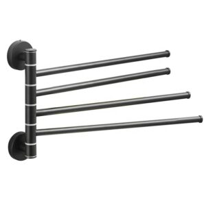 Wholesale Bathroom Adhesive Towel Rail and Shelf 304 Stainless Steel Black Sliding Towel Rack