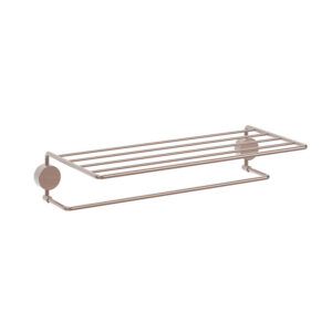 Wholesale Bathroom Stainless Steel Accessories Violet Gold Copper Wall Mounted Double Towel BarsTowel Rail Rack
